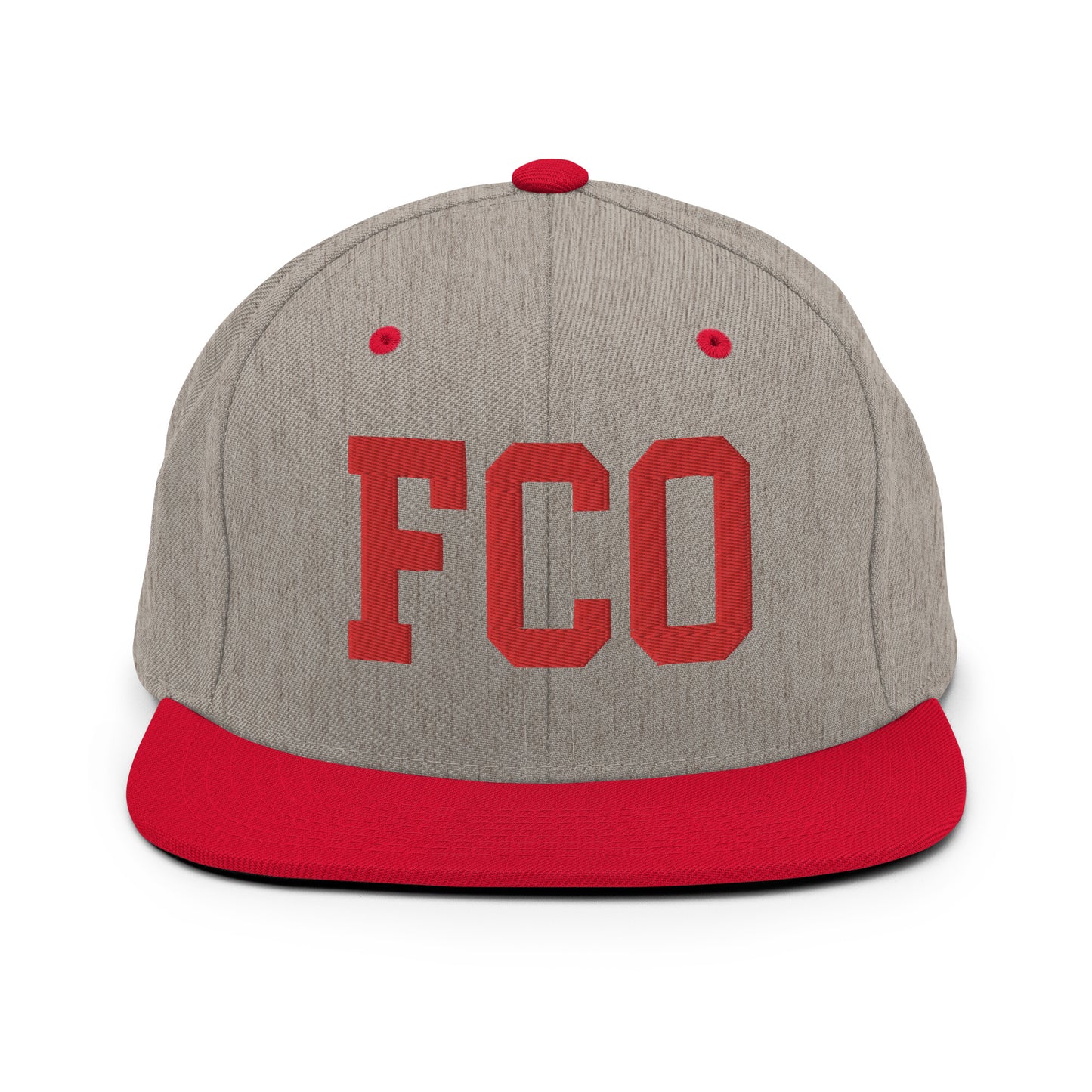 College-Style Classic Snapback Hat • Red • FCO Rome • YHM Designs - Image 31