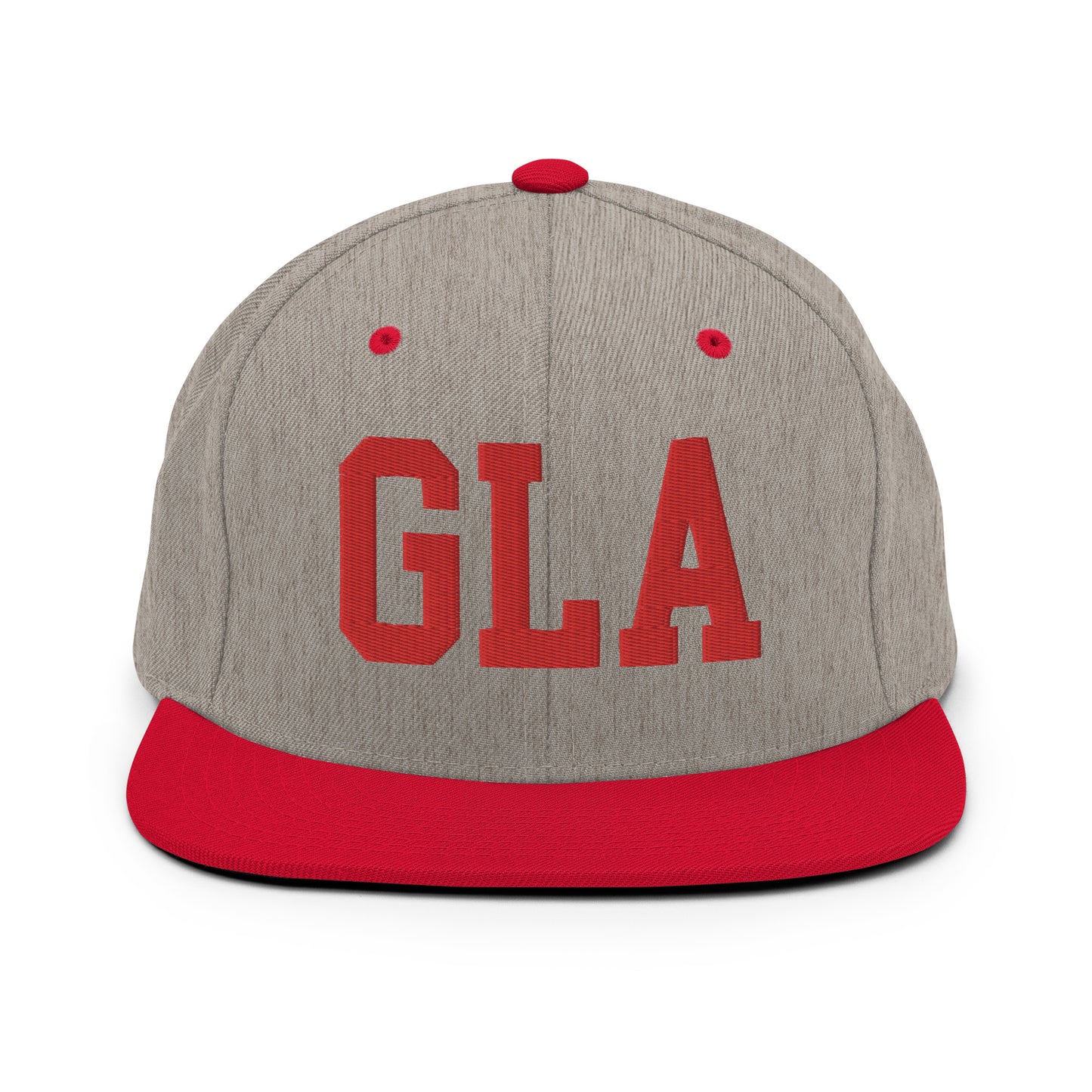 College-Style Classic Snapback Hat • Red • GLA Glasgow • YHM Designs - Image 31