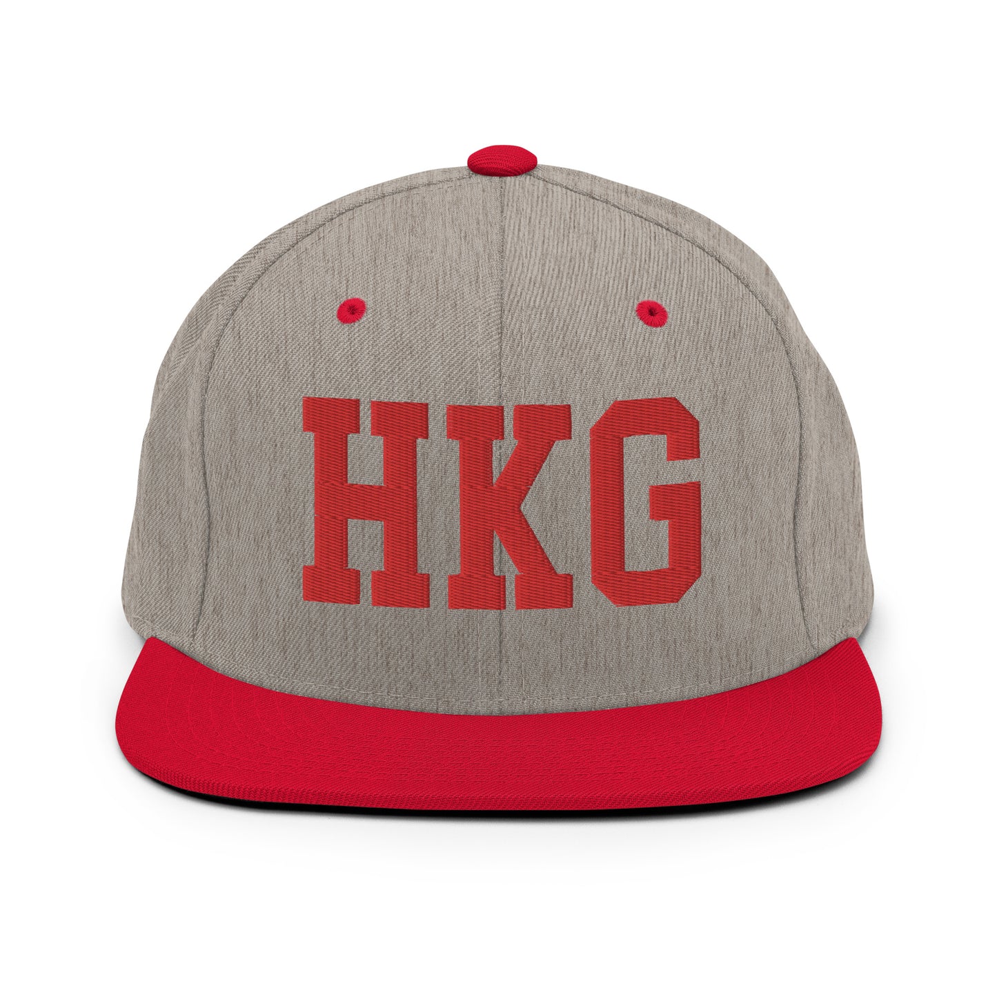 College-Style Classic Snapback Hat • Red • HKG Hong Kong • YHM Designs - Image 31