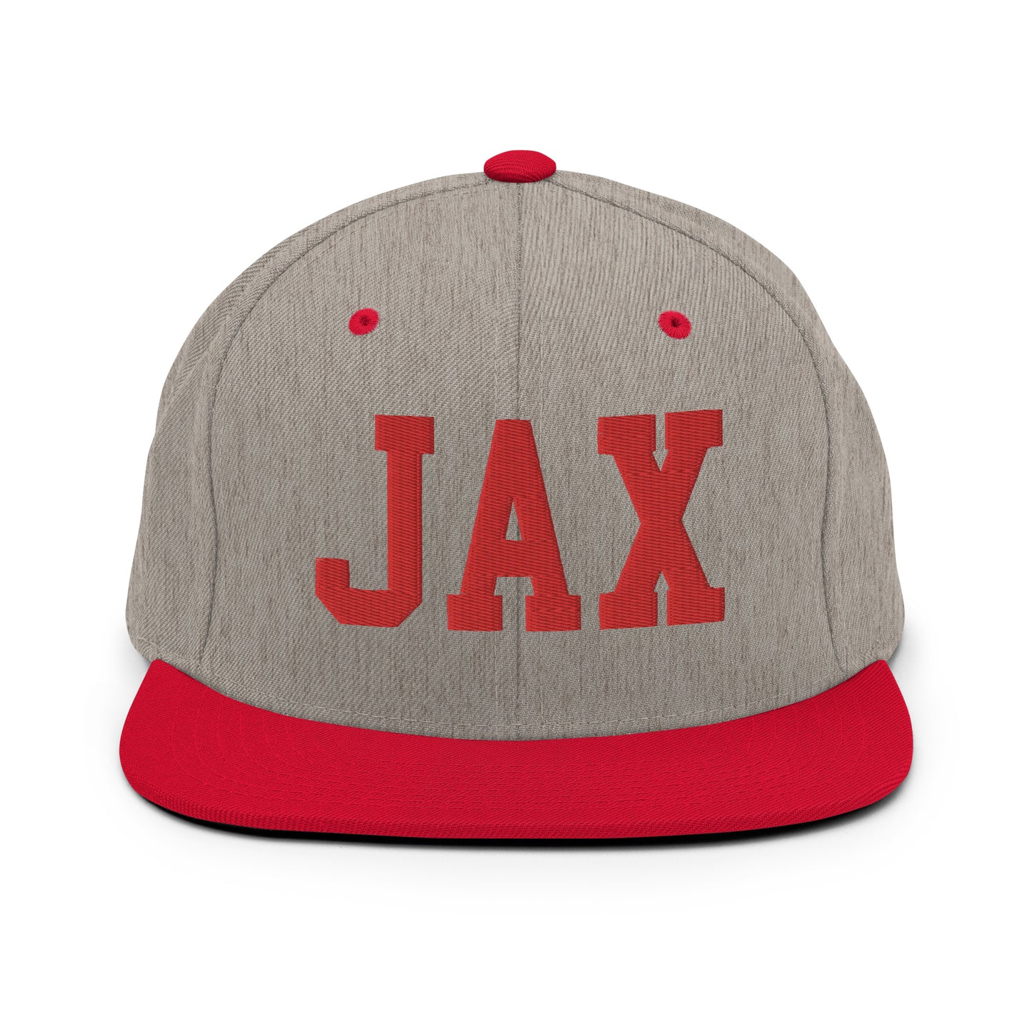College-Style Classic Snapback Hat • Red • JAX Jacksonville • YHM Designs - Image 31