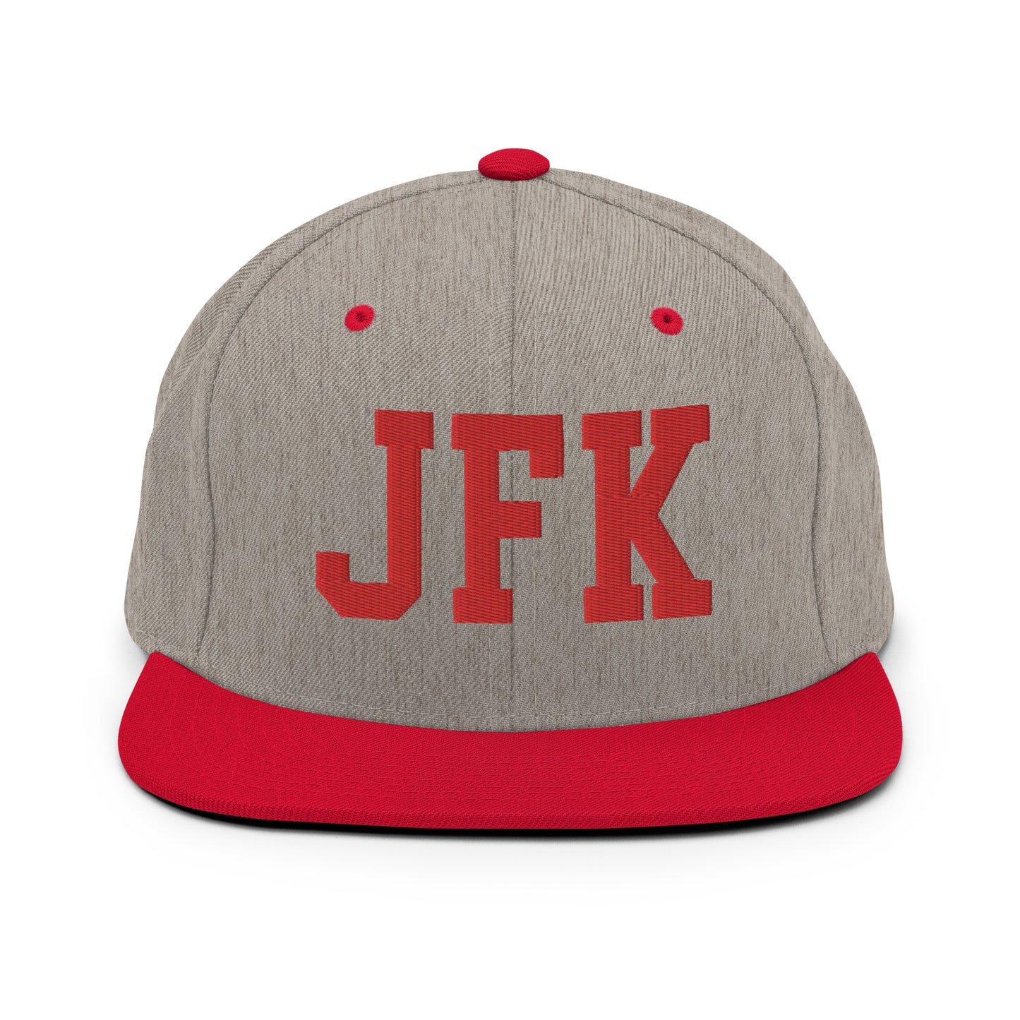 College-Style Classic Snapback Hat • Red • JFK New York City • YHM Designs - Image 31