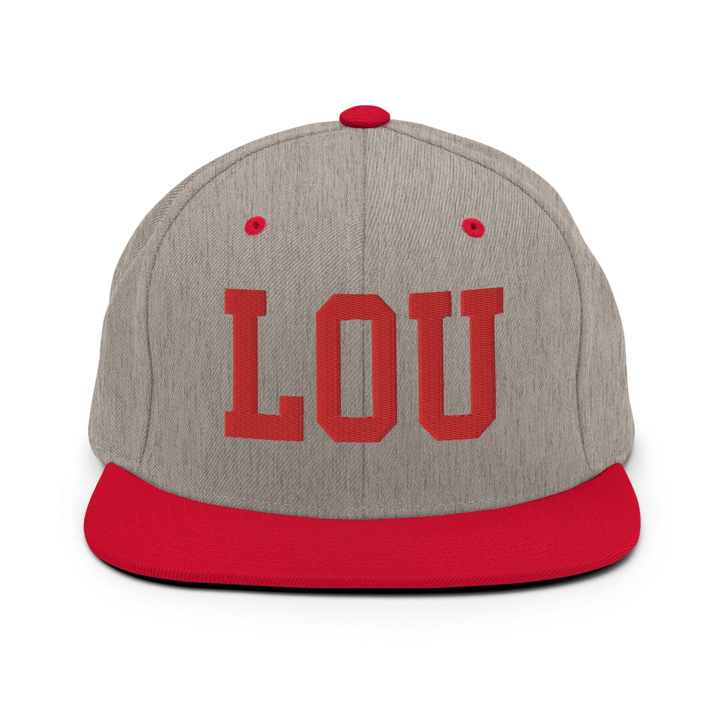College-Style Classic Snapback Hat • Red • LOU Louisville • YHM Designs - Image 31