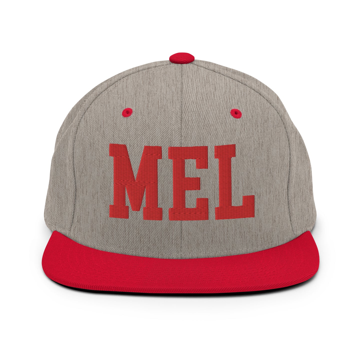 College-Style Classic Snapback Hat • Red • MEL Melbourne • YHM Designs - Image 31