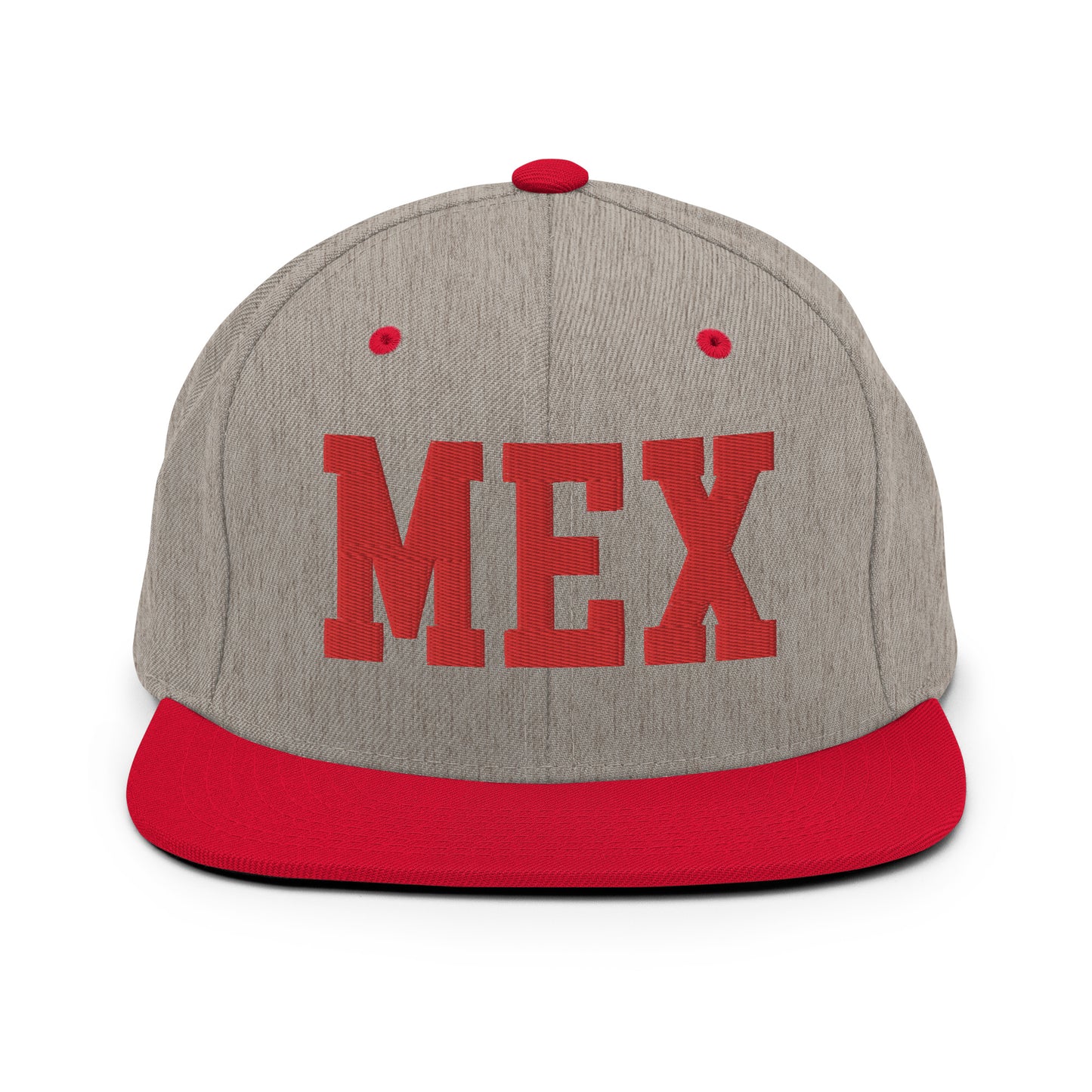 College-Style Classic Snapback Hat • Red • MEX Mexico City • YHM Designs - Image 31