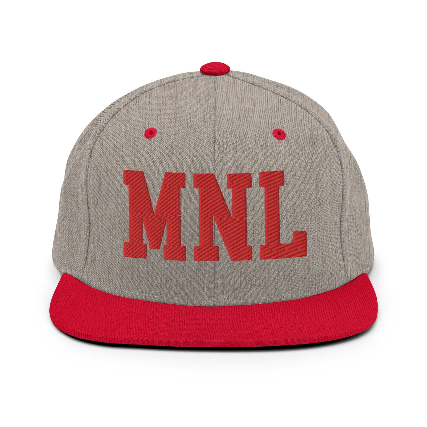 College-Style Classic Snapback Hat • Red • MNL Manila • YHM Designs - Image 31