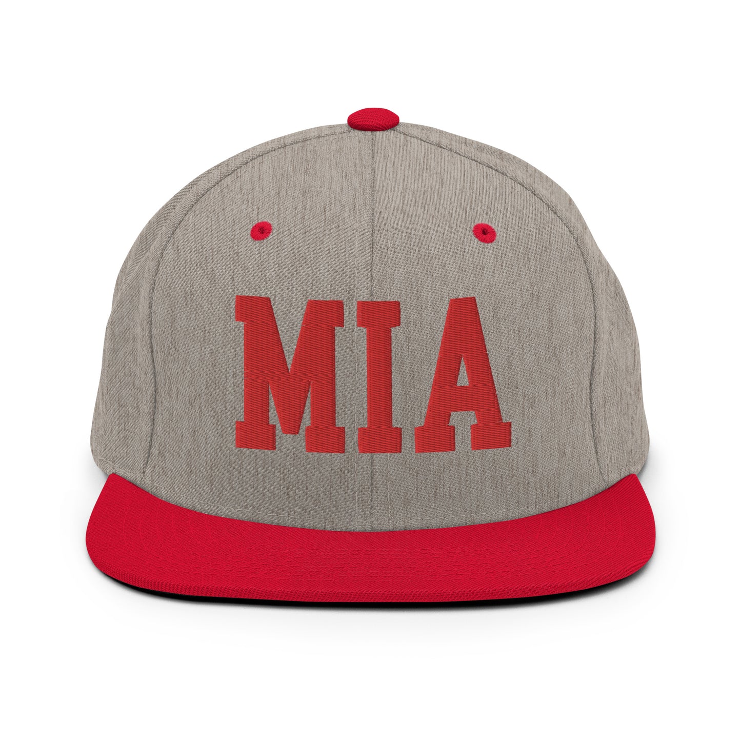 College-Style Classic Snapback Hat • Red • MIA Miami • YHM Designs - Image 31