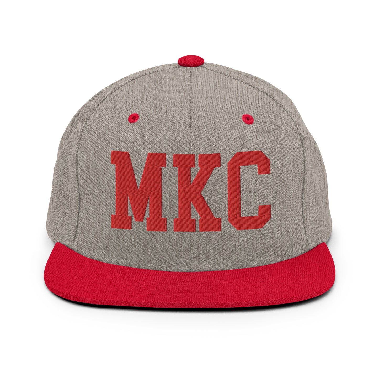 College-Style Classic Snapback Hat • Red • MKC Kansas City • YHM Designs - Image 31