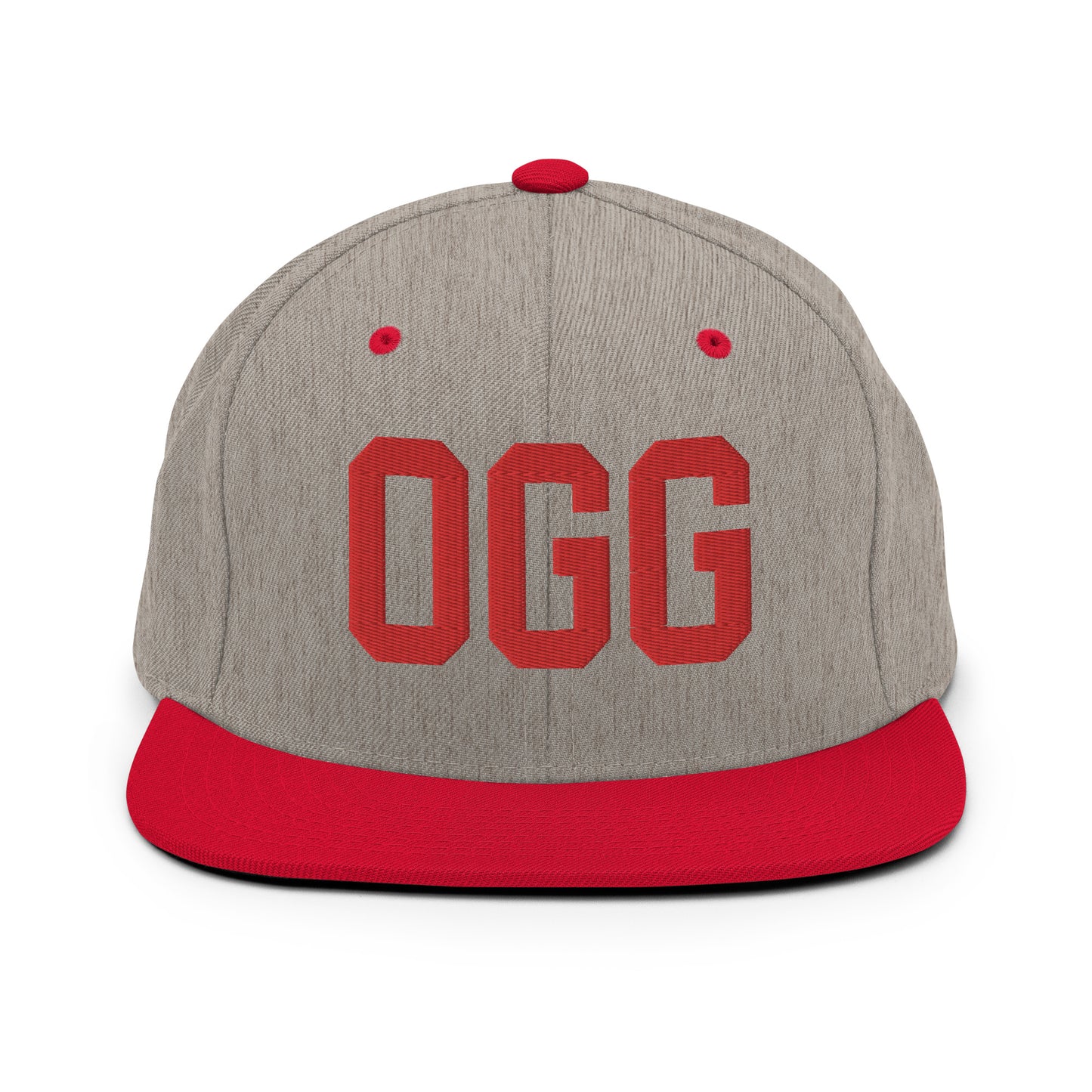College-Style Classic Snapback Hat • Red • OGG Maui Souvenir • YHM Designs - Image 31