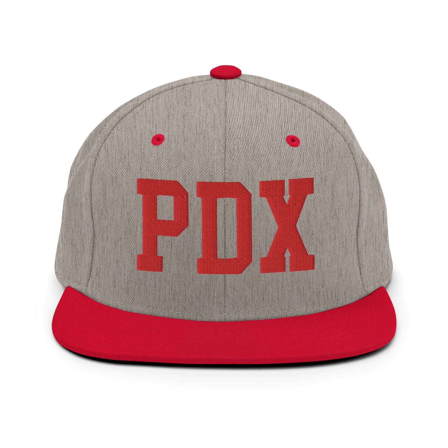 College-Style Classic Snapback Hat • Red • PDX Portland • YHM Designs - Image 31