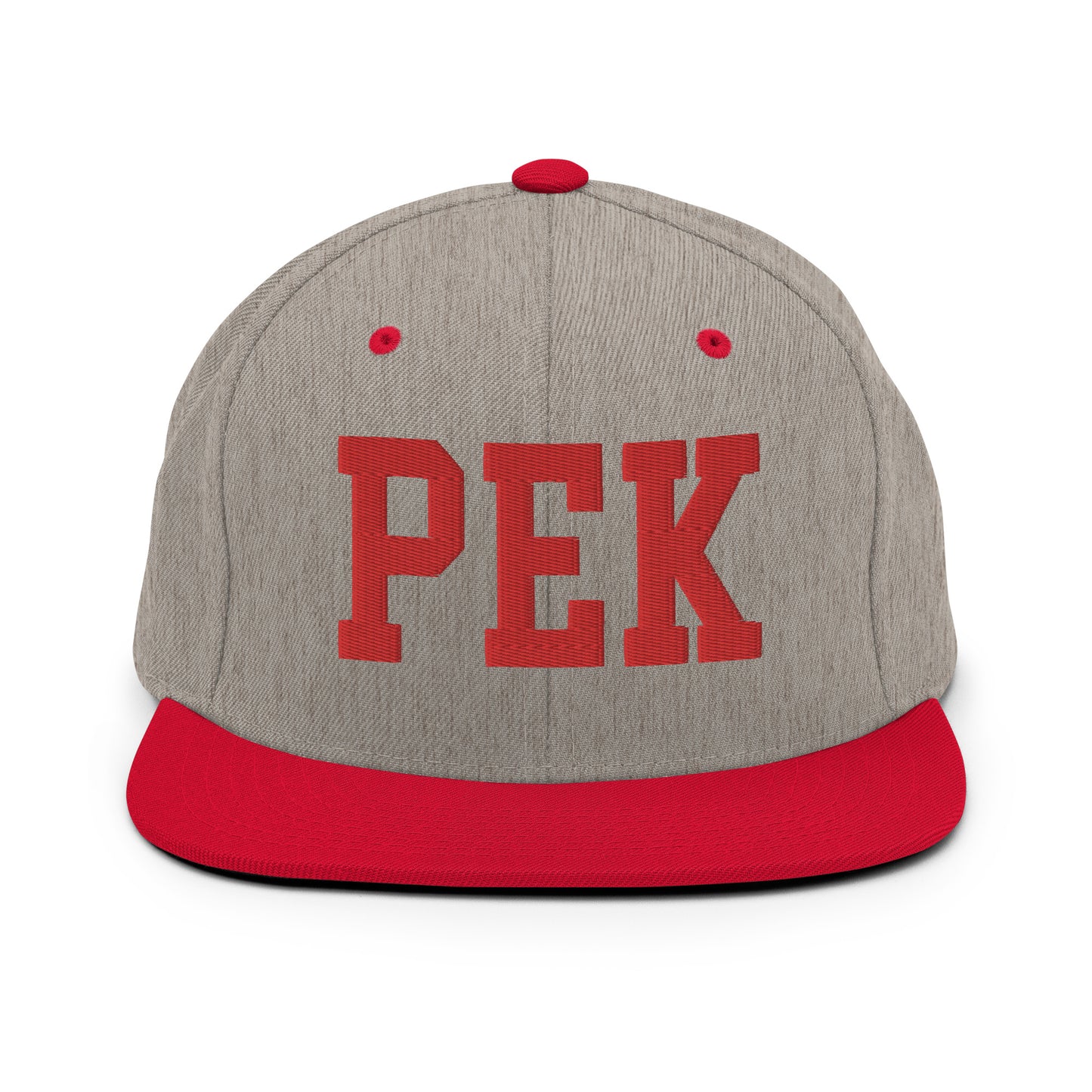 College-Style Classic Snapback Hat • Red • PEK Beijing • YHM Designs - Image 31