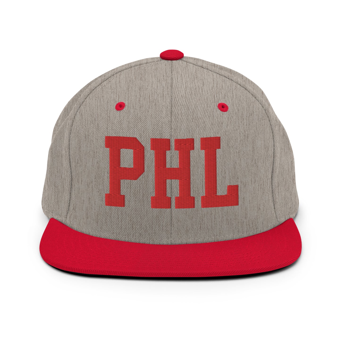 College-Style Classic Snapback Hat • Red • PHL Philadelphia • YHM Designs - Image 31