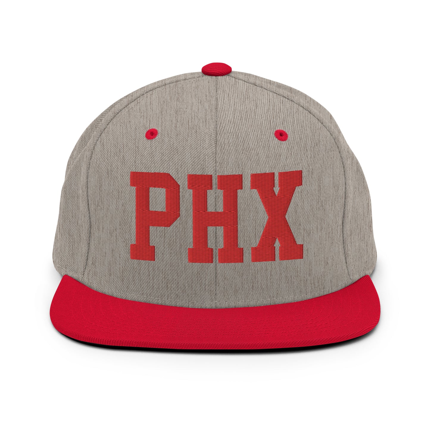College-Style Classic Snapback Hat • Red • PHX Phoenix • YHM Designs - Image 31