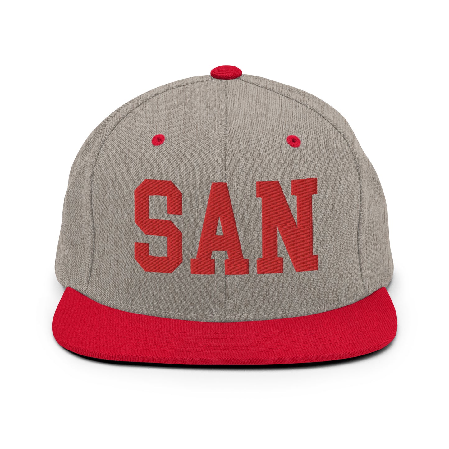 College-Style Classic Snapback Hat • Red • SAN San Diego • YHM Designs - Image 31