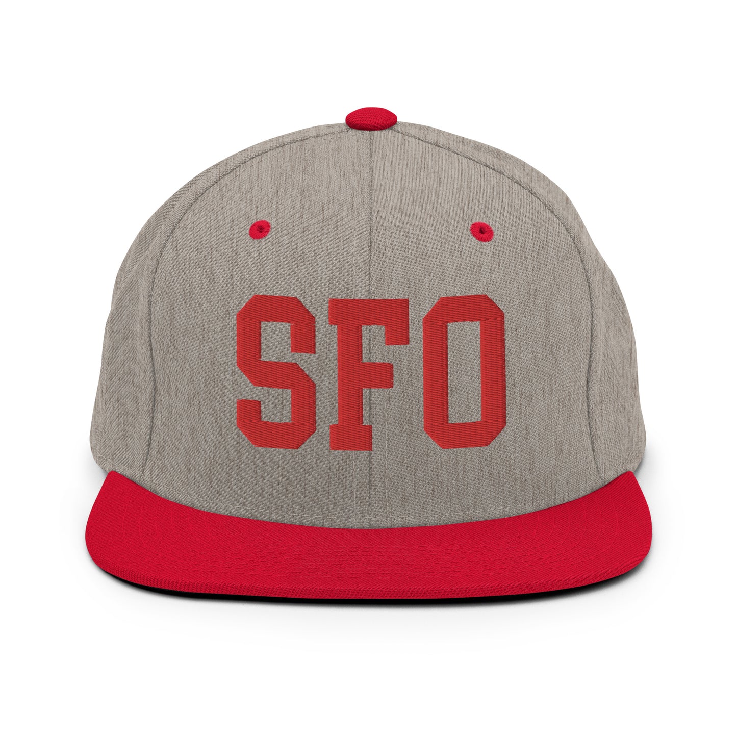 College-Style Classic Snapback Hat • Red • SFO San Francisco • YHM Designs - Image 31