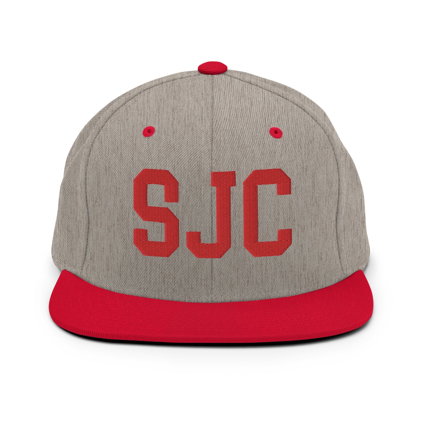College-Style Classic Snapback Hat • Red • SJC San Jose • YHM Designs - Image 31
