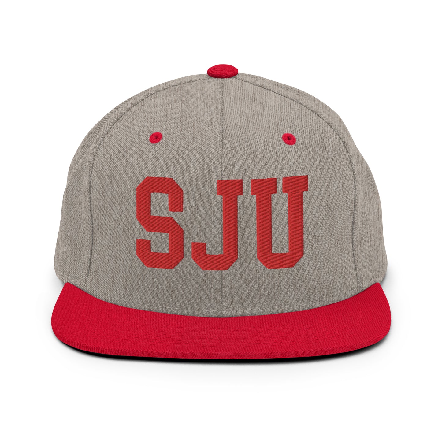 College-Style Classic Snapback Hat • Red • SJU San Juan • YHM Designs - Image 31