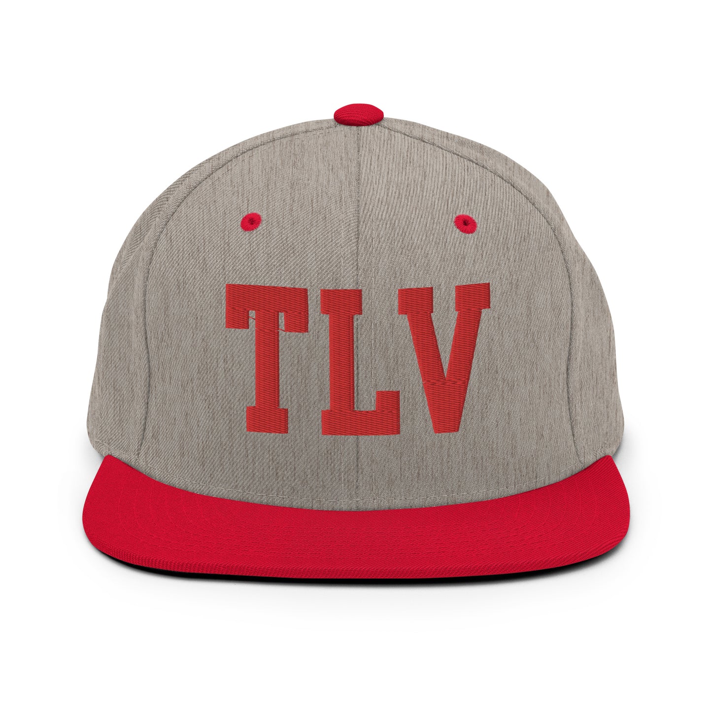 College-Style Classic Snapback Hat • Red • TLV Tel Aviv • YHM Designs - Image 31