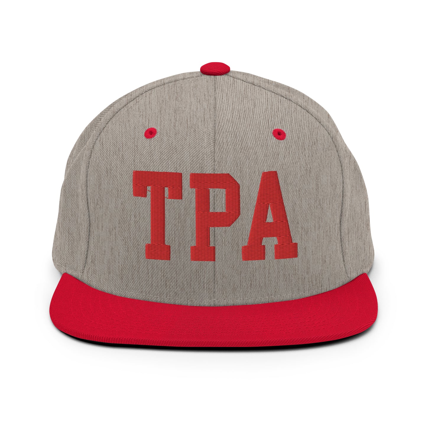 College-Style Classic Snapback Hat • Red • TPA Tampa • YHM Designs - Image 31