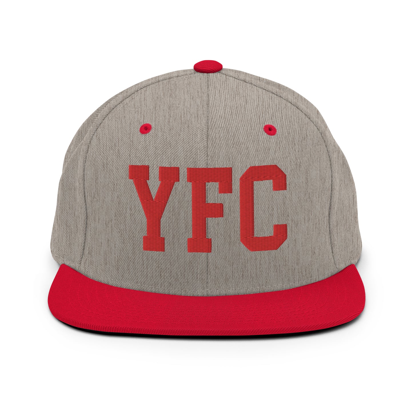 College-Style Classic Snapback Hat • Red • YFC Fredericton • YHM Designs - Image 31