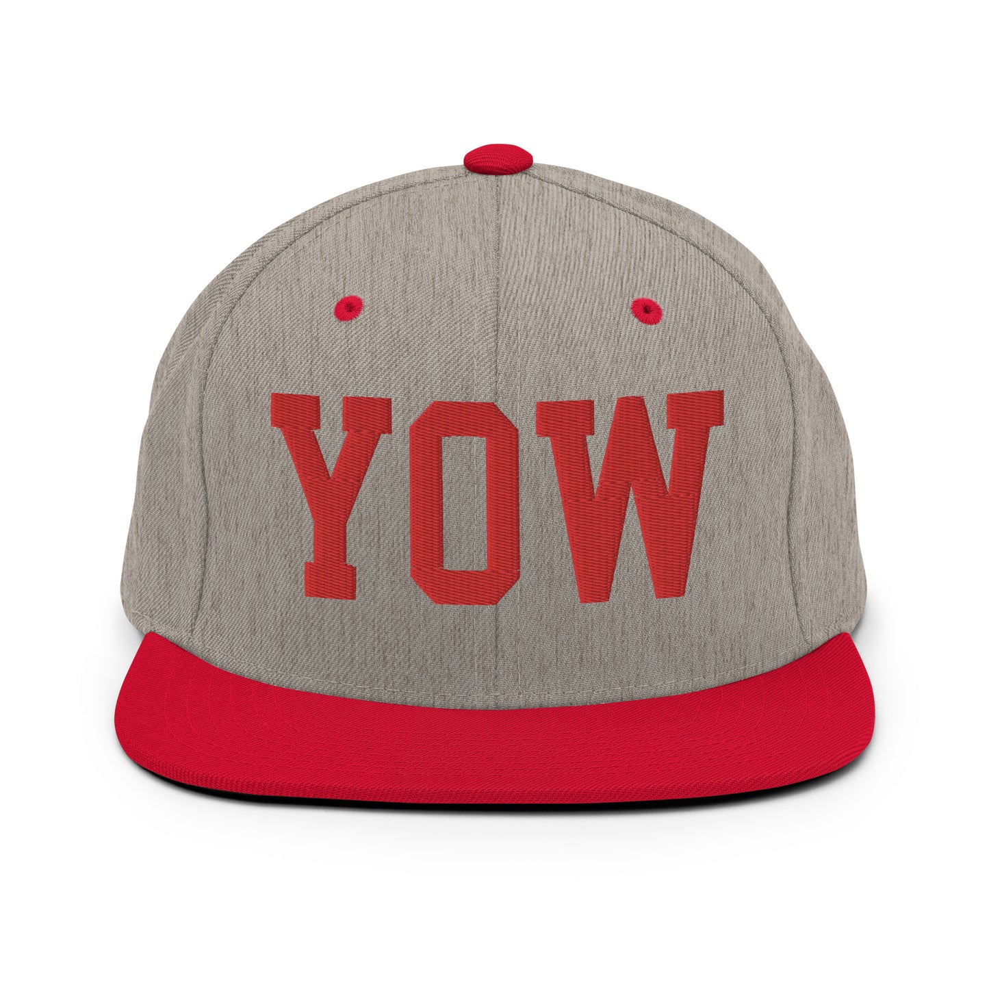 College-Style Classic Snapback Hat • Red • YOW Ottawa • YHM Designs - Image 31