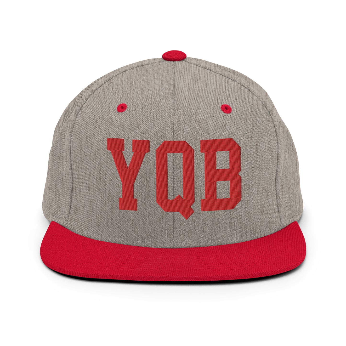 College-Style Classic Snapback Hat • Red • YQB Quebec City • YHM Designs - Image 31
