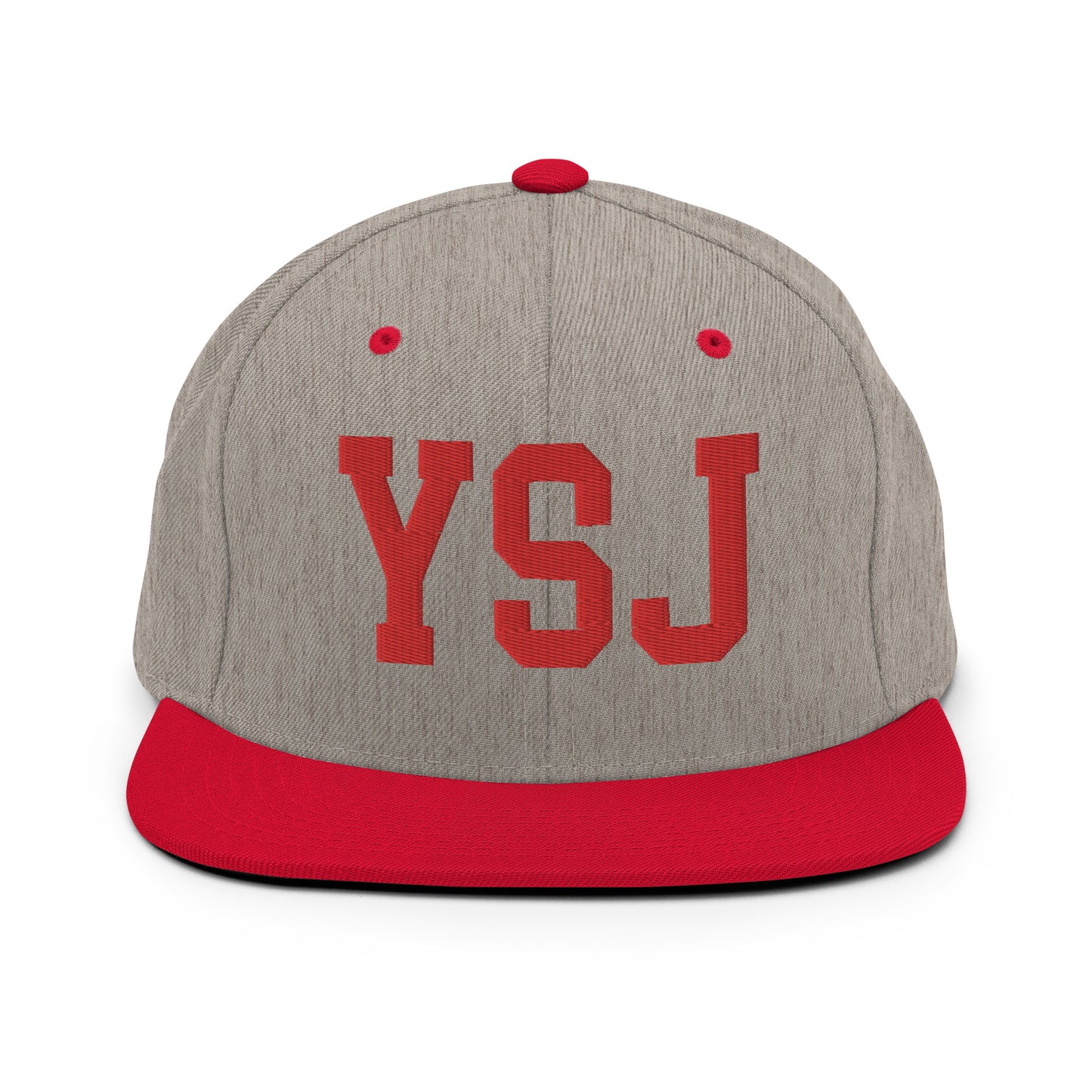 College-Style Classic Snapback Hat • Red • YSJ Saint John • YHM Designs - Image 31