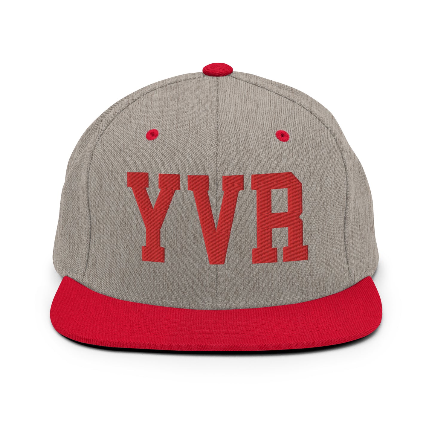 College-Style Classic Snapback Hat • Red • YVR Vancouver • YHM Designs - Image 31