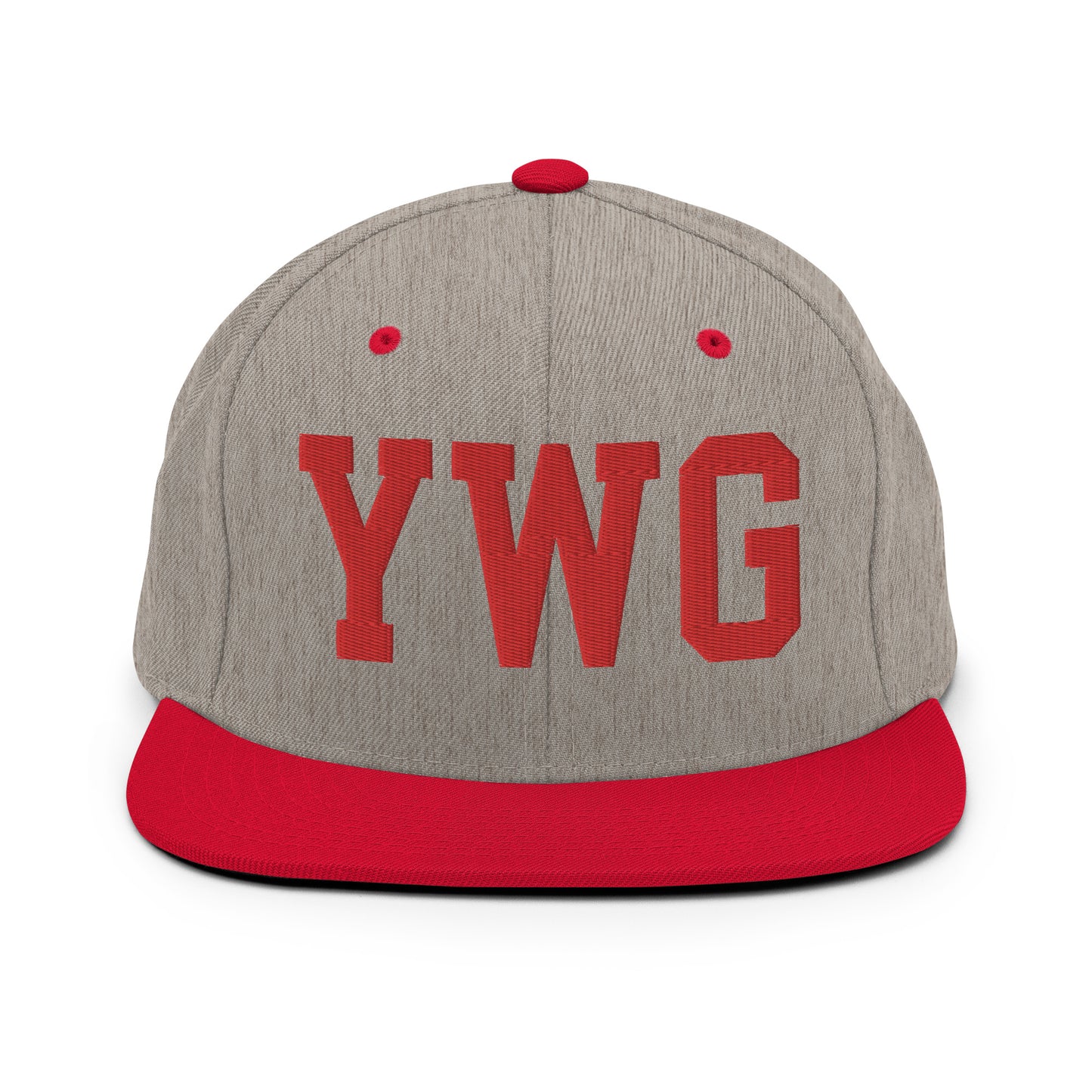 College-Style Classic Snapback Hat • Red • YWG Winnipeg Souvenir • YHM Designs - Image 31