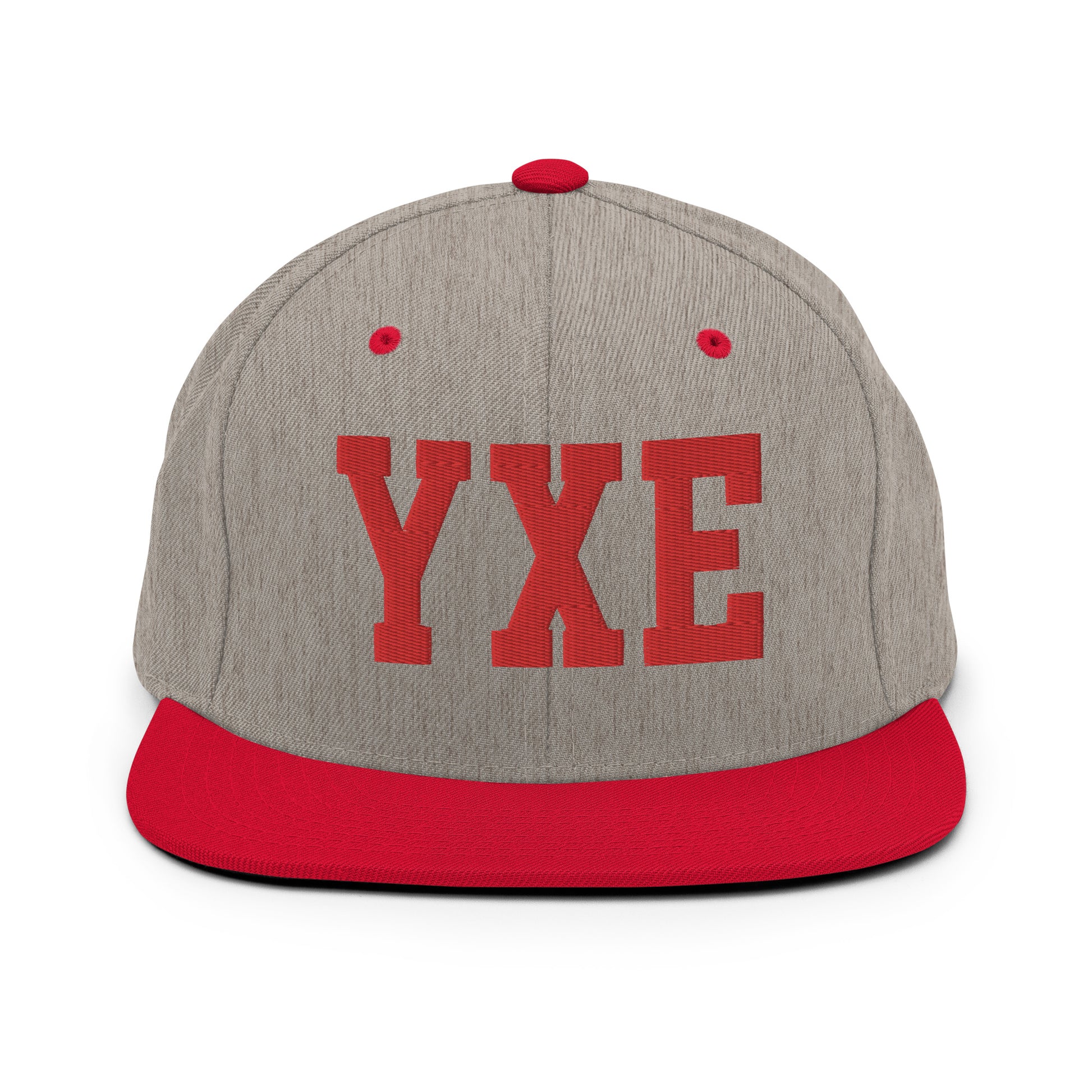 College-Style Classic Snapback Hat • Red • YXE Saskatoon Souvenir • YHM Designs - Image 31
