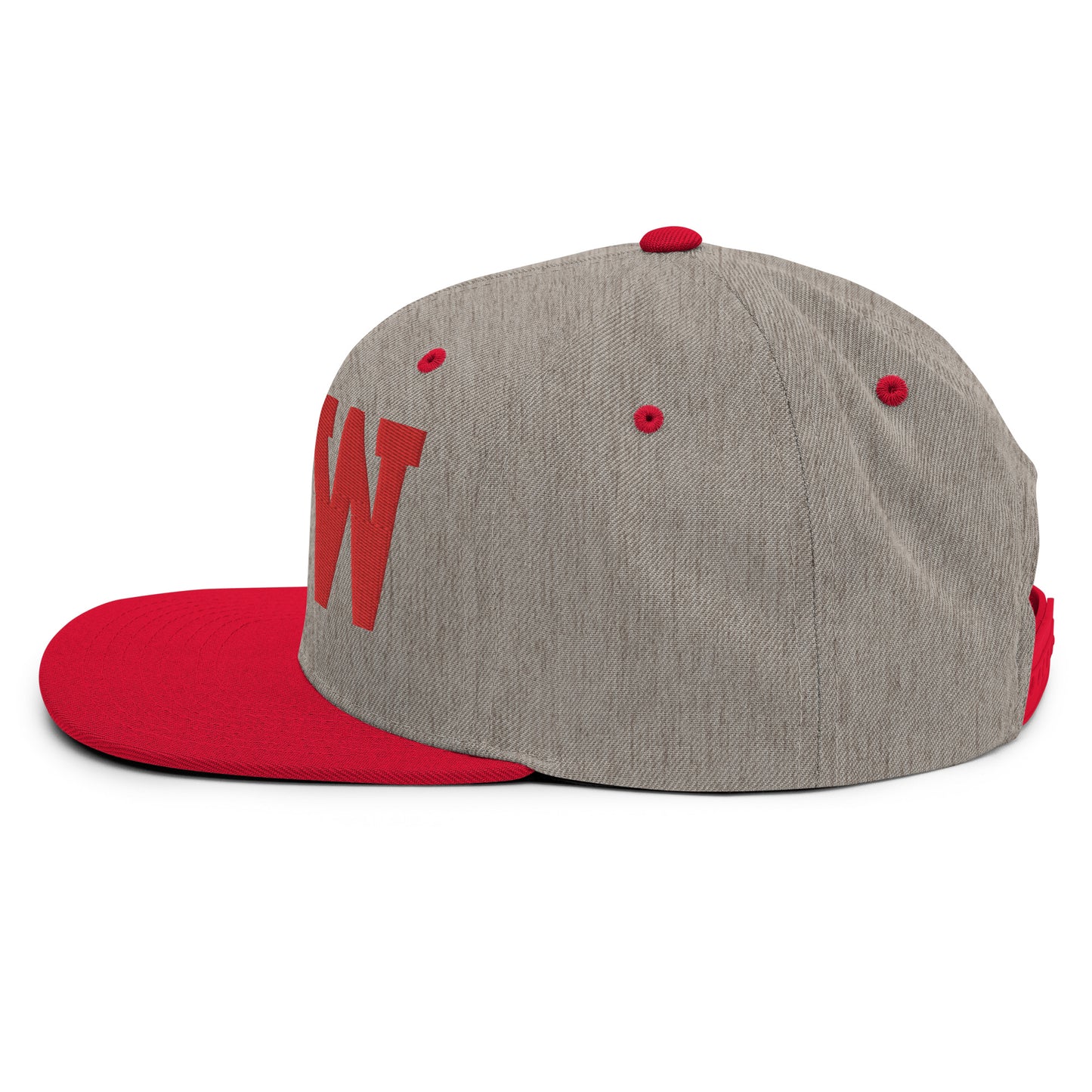 College-Style Classic Snapback Hat • Red • DTW Detroit • YHM Designs - Image 33