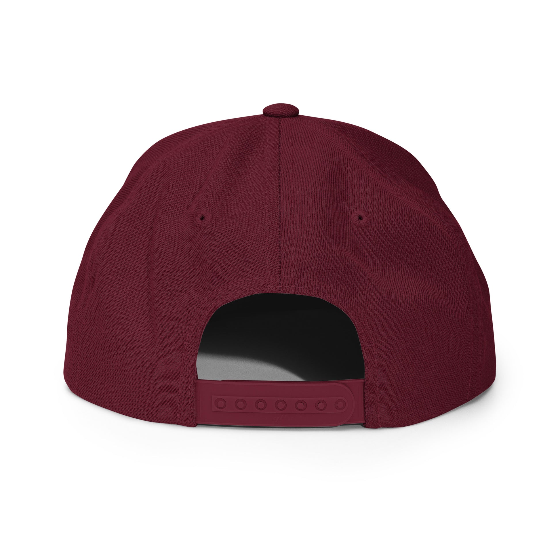 College-Style Snapback Hat • Maroon Embroidery • YFC Fredericton Souvenir • YHM Designs - Image 08