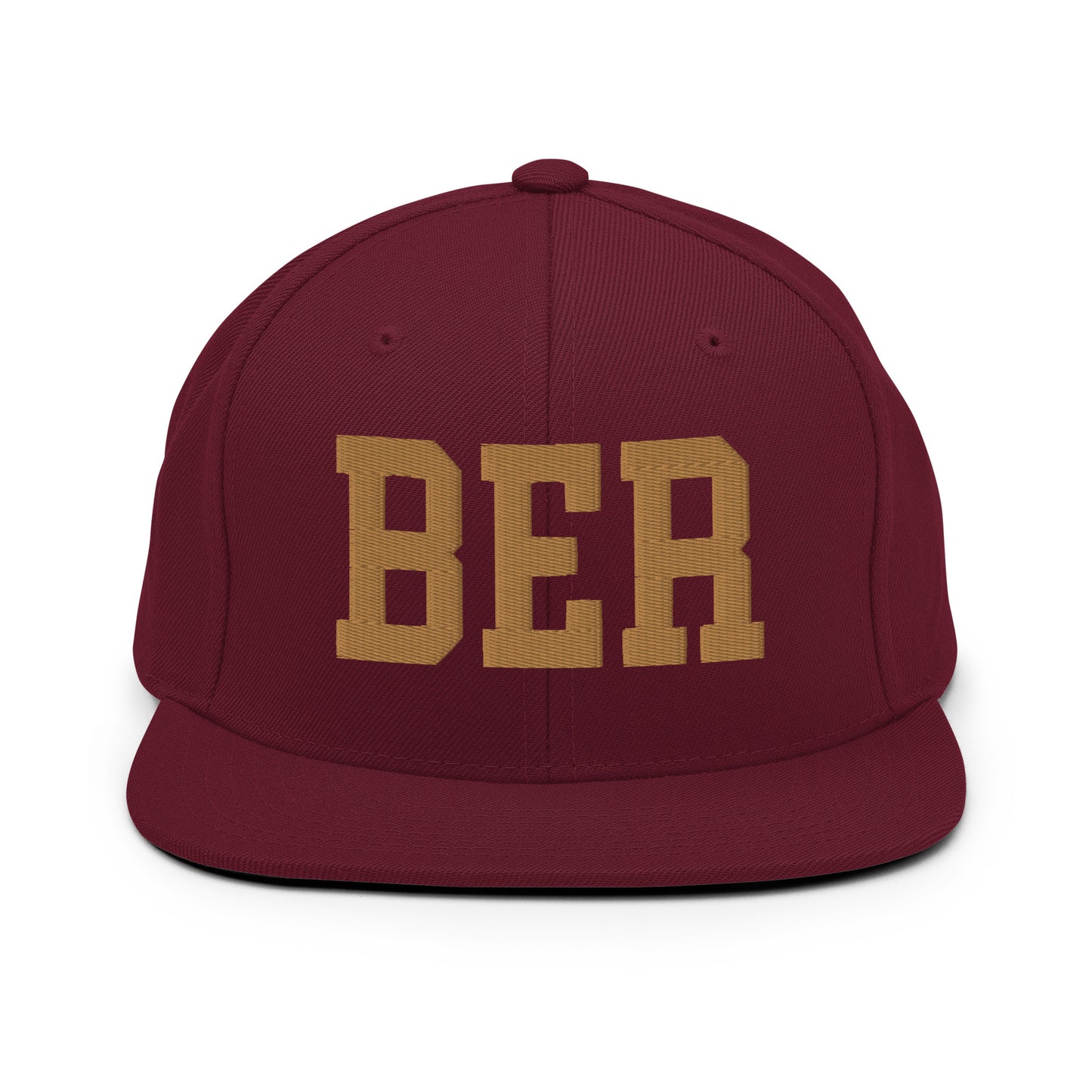College-Style Classic Snapback Hat • Old Gold • BER Berlin Souvenir • YHM Designs - Image 10