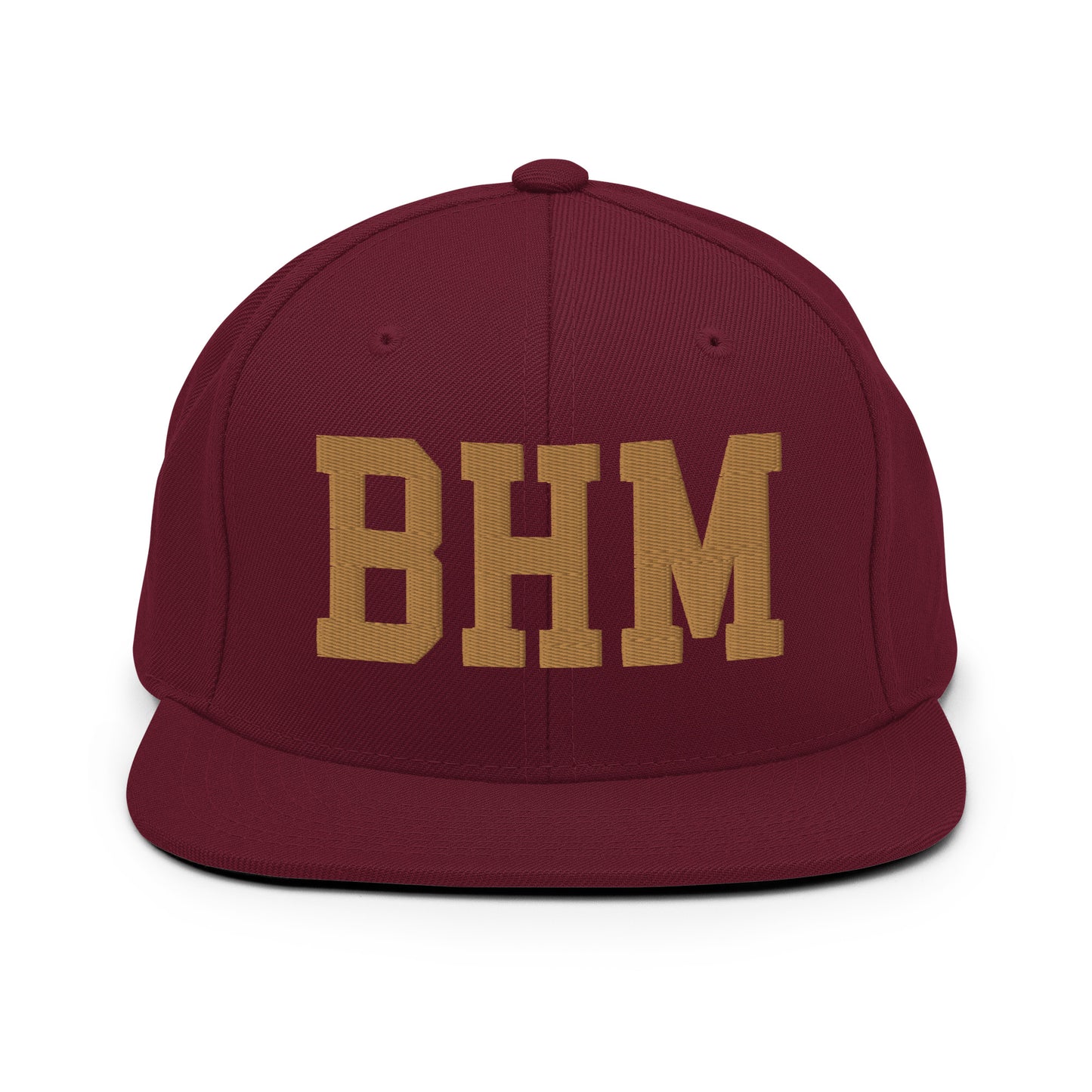 College-Style Classic Snapback Hat • Old Gold • BHM Birmingham • YHM Designs - Image 10