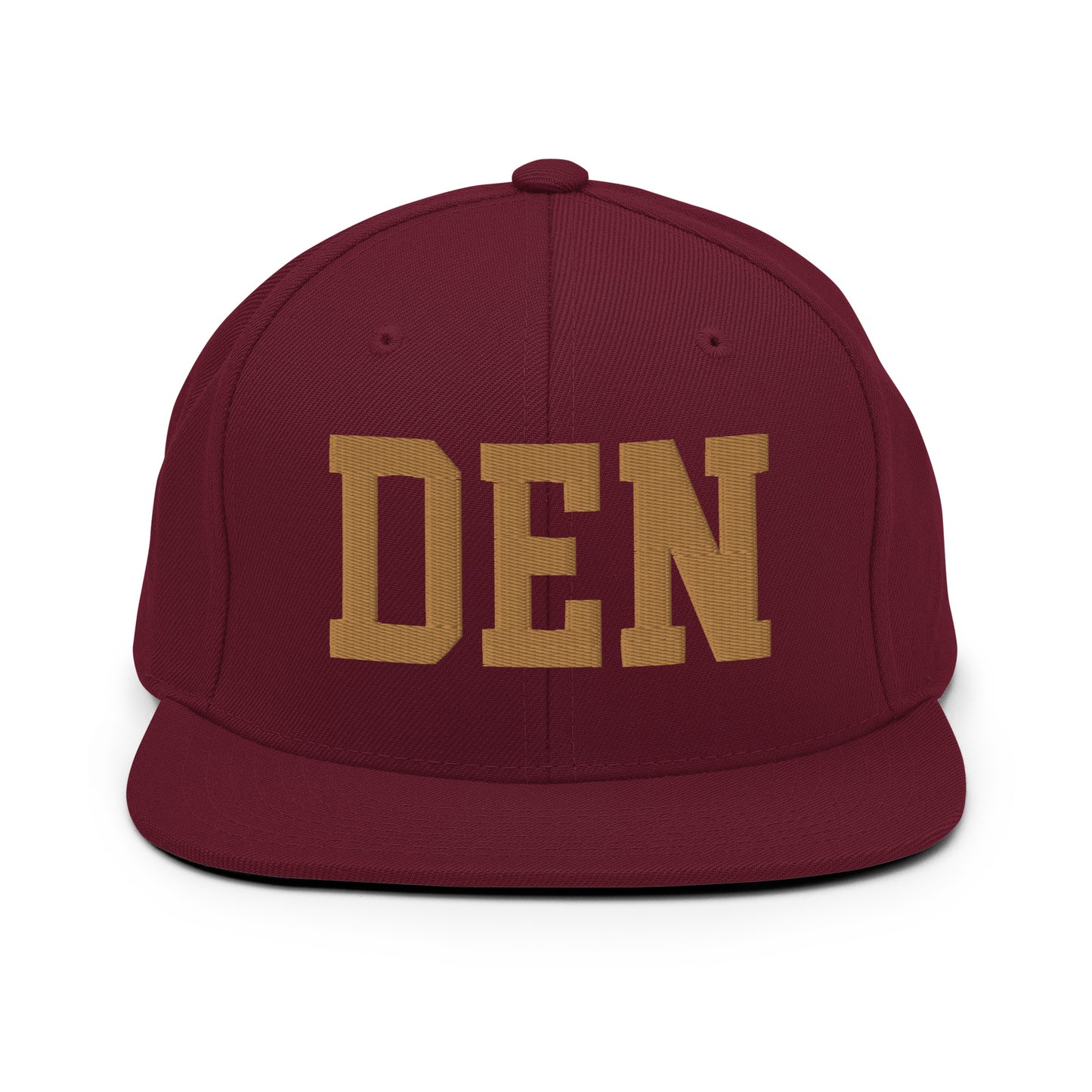 College-Style Classic Snapback Hat • Old Gold • DEN Denver • YHM Designs - Image 10