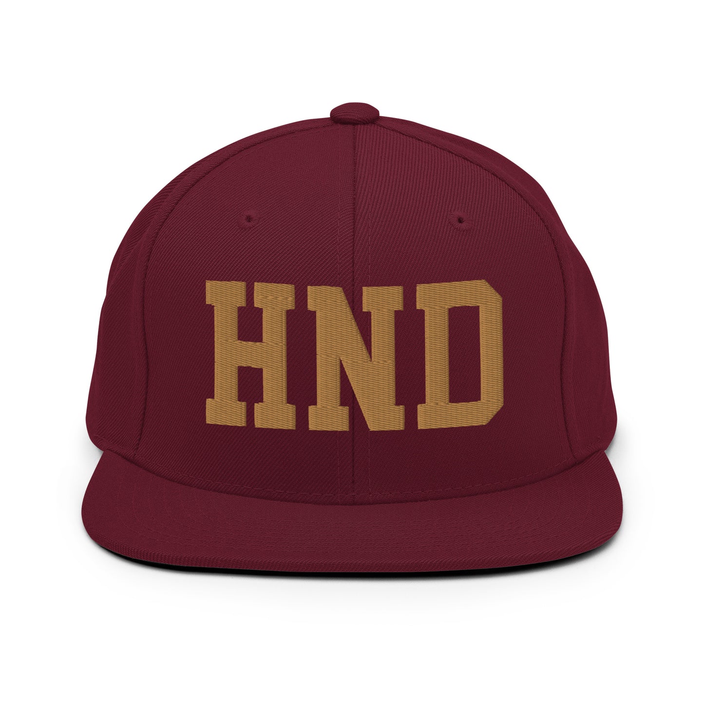 College-Style Classic Snapback Hat • Old Gold • HND Tokyo Souvenir • YHM Designs - Image 10