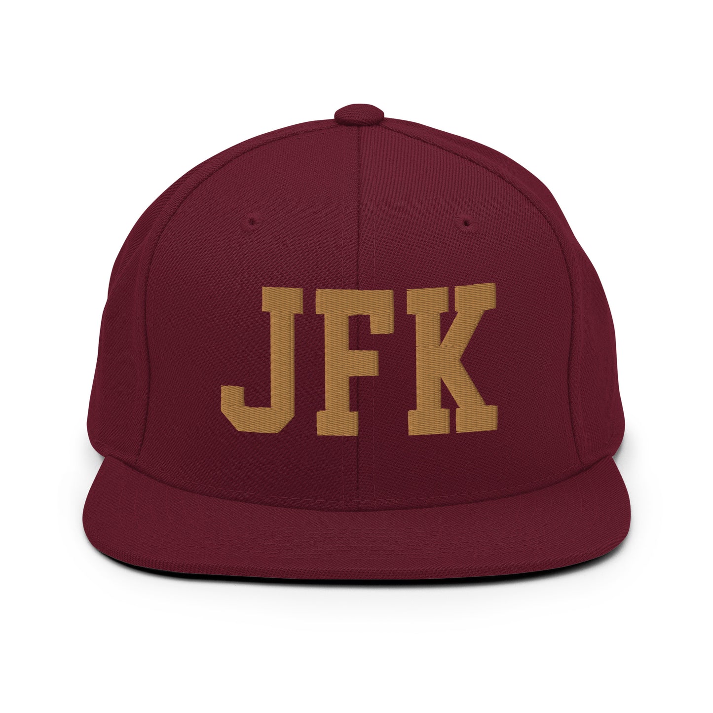 College-Style Classic Snapback Hat • Old Gold • JFK New York City Souvenir • YHM Designs - Image 10