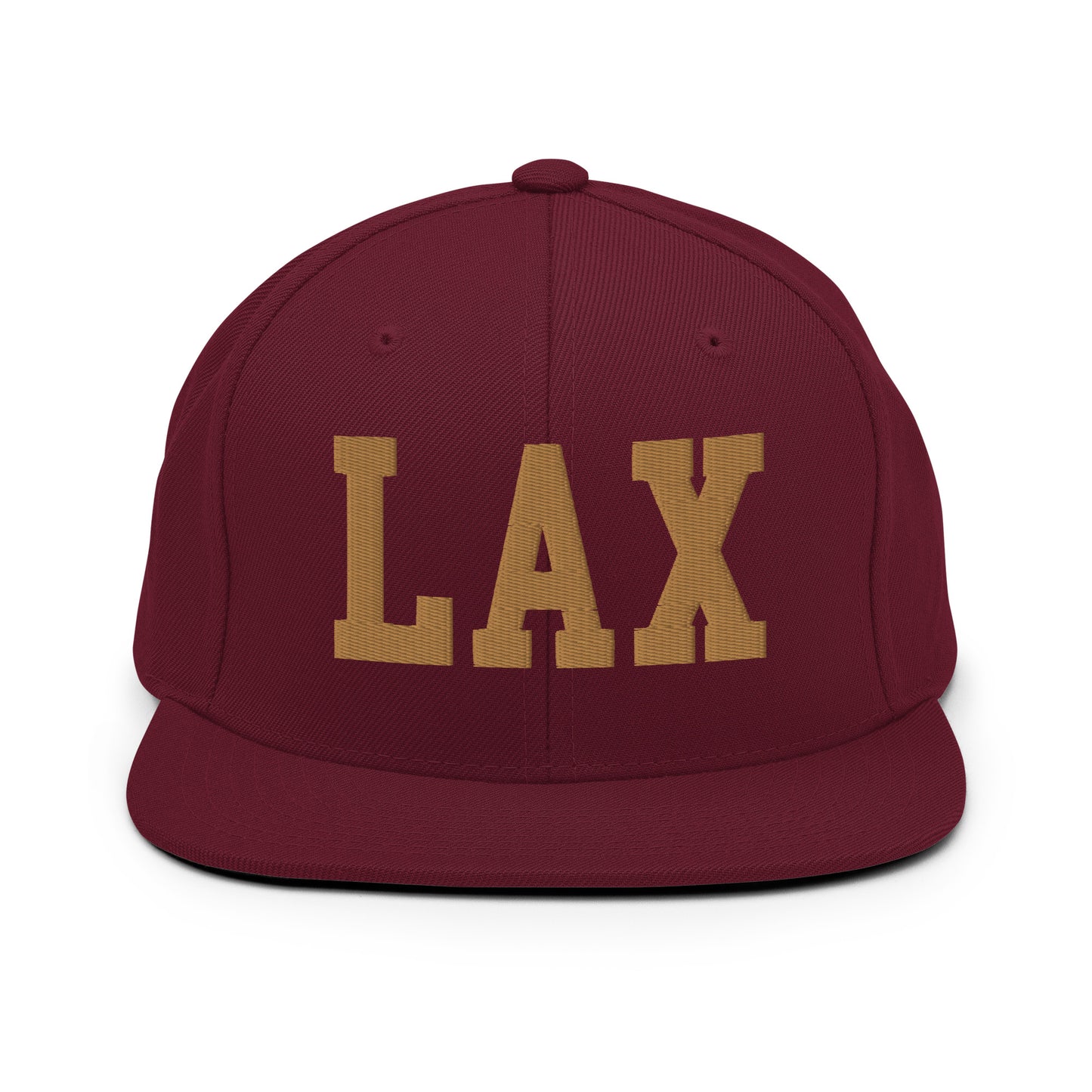 College-Style Classic Snapback Hat • Old Gold • LAX Los Angeles Souvenir • YHM Designs - Image 10