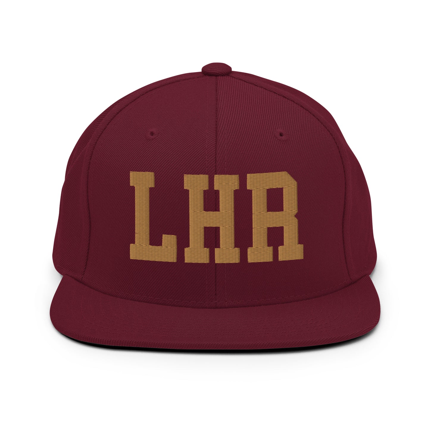 College-Style Classic Snapback Hat • Old Gold • LHR London Souvenir • YHM Designs - Image 10
