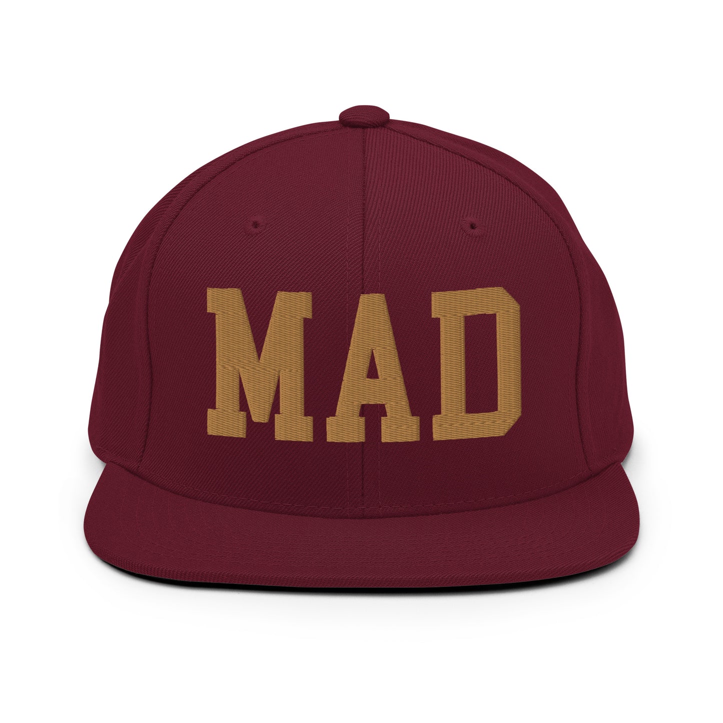 College-Style Classic Snapback Hat • Old Gold • MAD Madrid • YHM Designs - Image 10