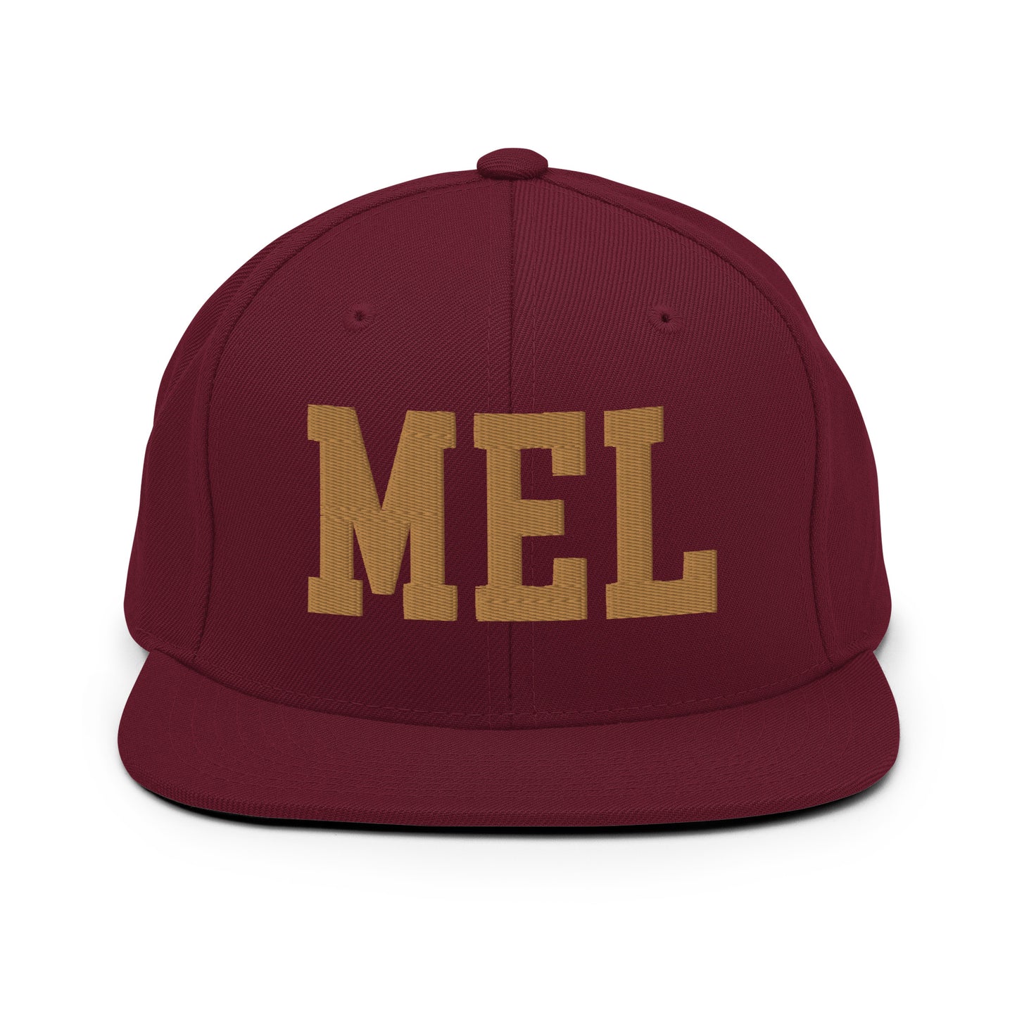 College-Style Classic Snapback Hat • Old Gold • MEL Melbourne • YHM Designs - Image 10