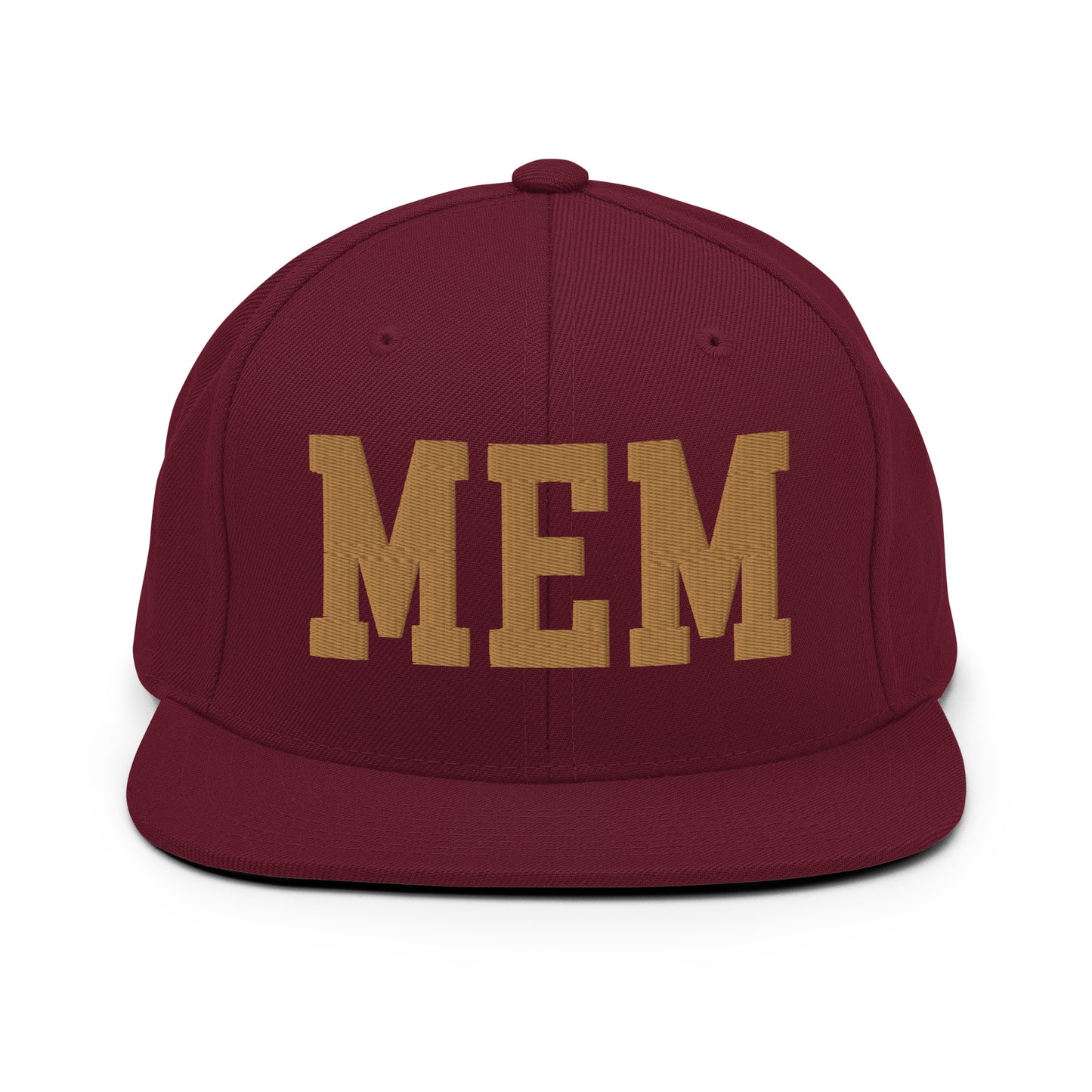College-Style Classic Snapback Hat • Old Gold • MEM Memphis • YHM Designs - Image 10