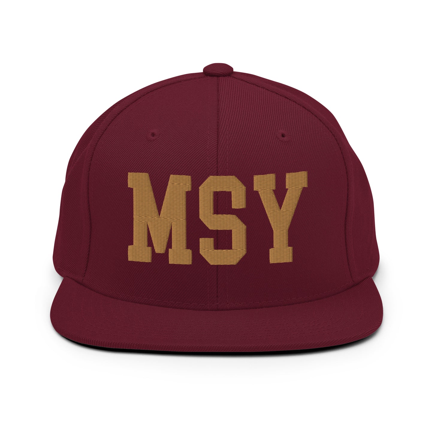 College-Style Classic Snapback Hat • Old Gold • MSY New Orleans Souvenir • YHM Designs - Image 10