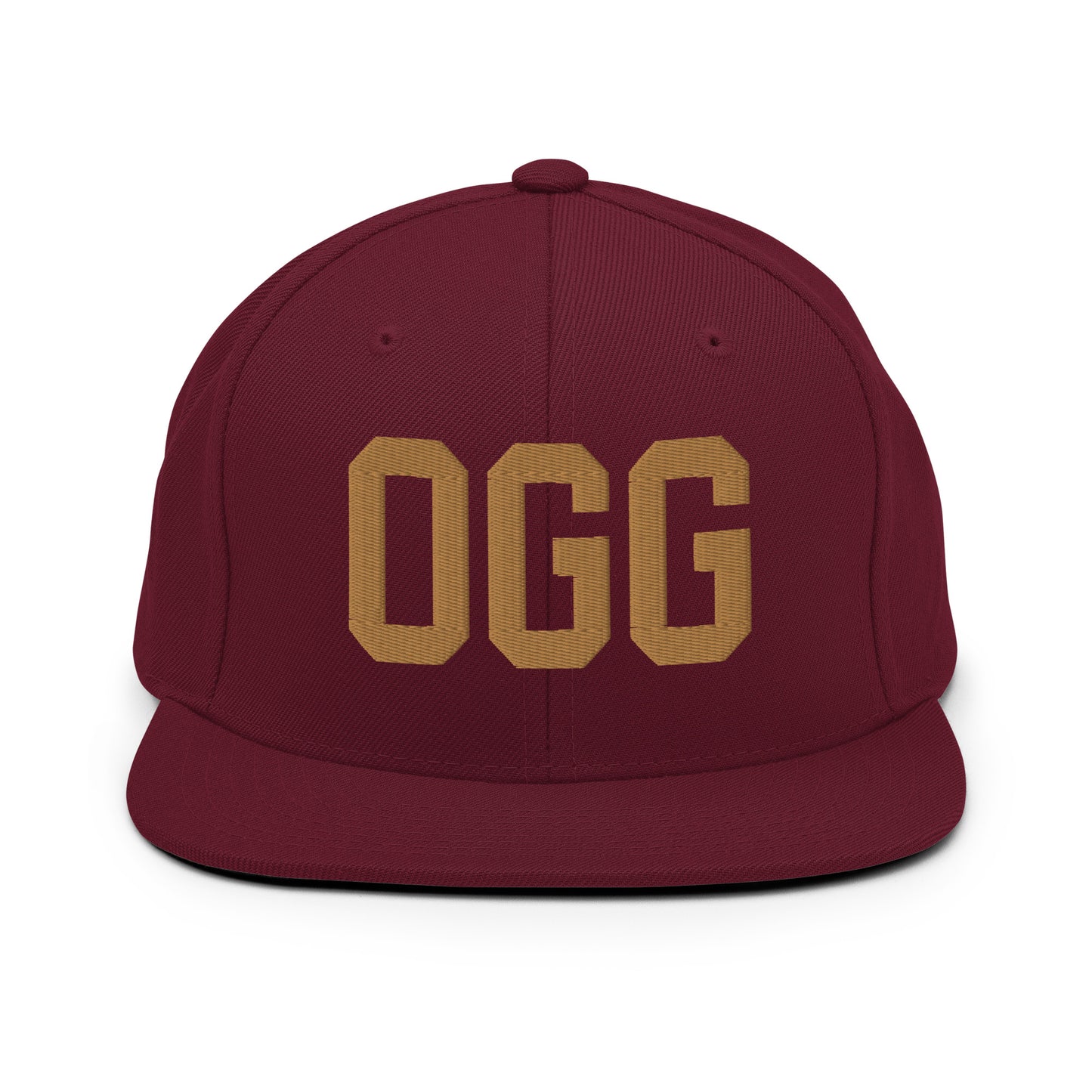 College-Style Classic Snapback Hat • Old Gold • OGG Maui Souvenir • YHM Designs - Image 10