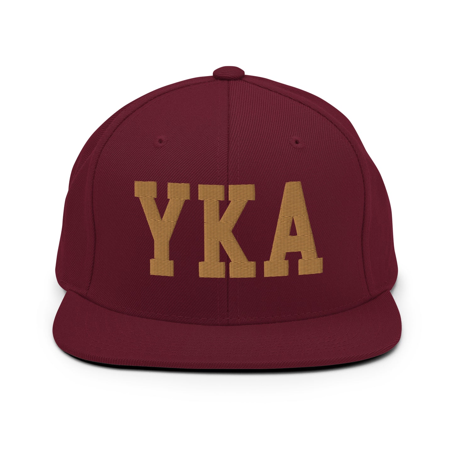 College-Style Classic Snapback Hat • Old Gold • YKA Kamloops Souvenir • YHM Designs - Image 10