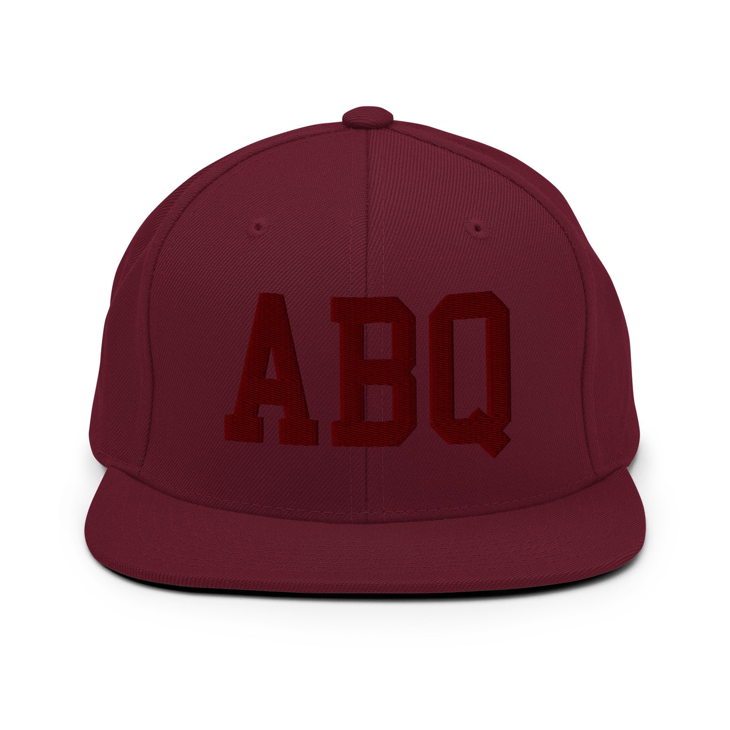 College-Style Snapback Hat • Maroon Embroidery • ABQ Albuquerque • YHM Designs - Image 07