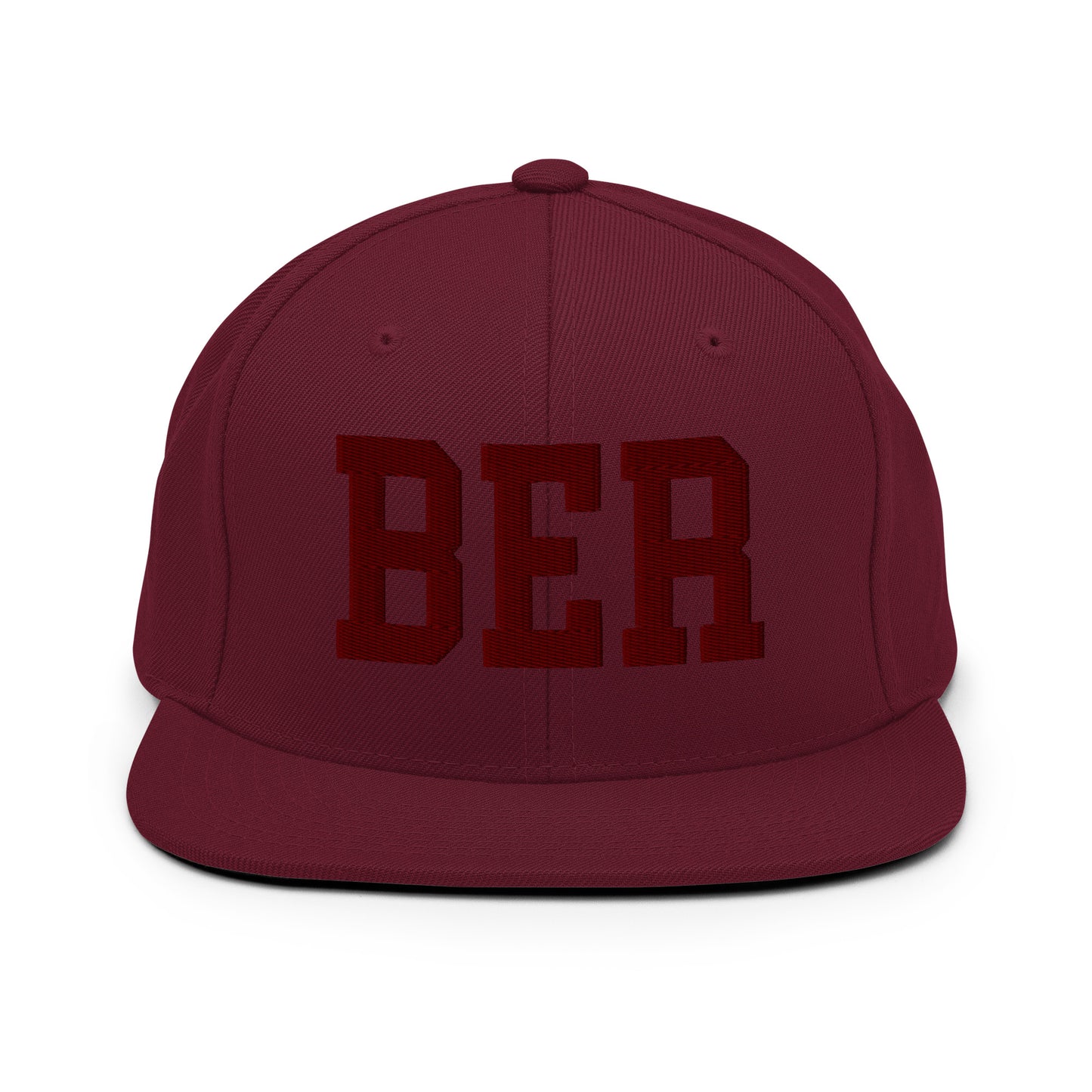 College-Style Snapback Hat • Maroon Embroidery • BER Berlin • YHM Designs - Image 07