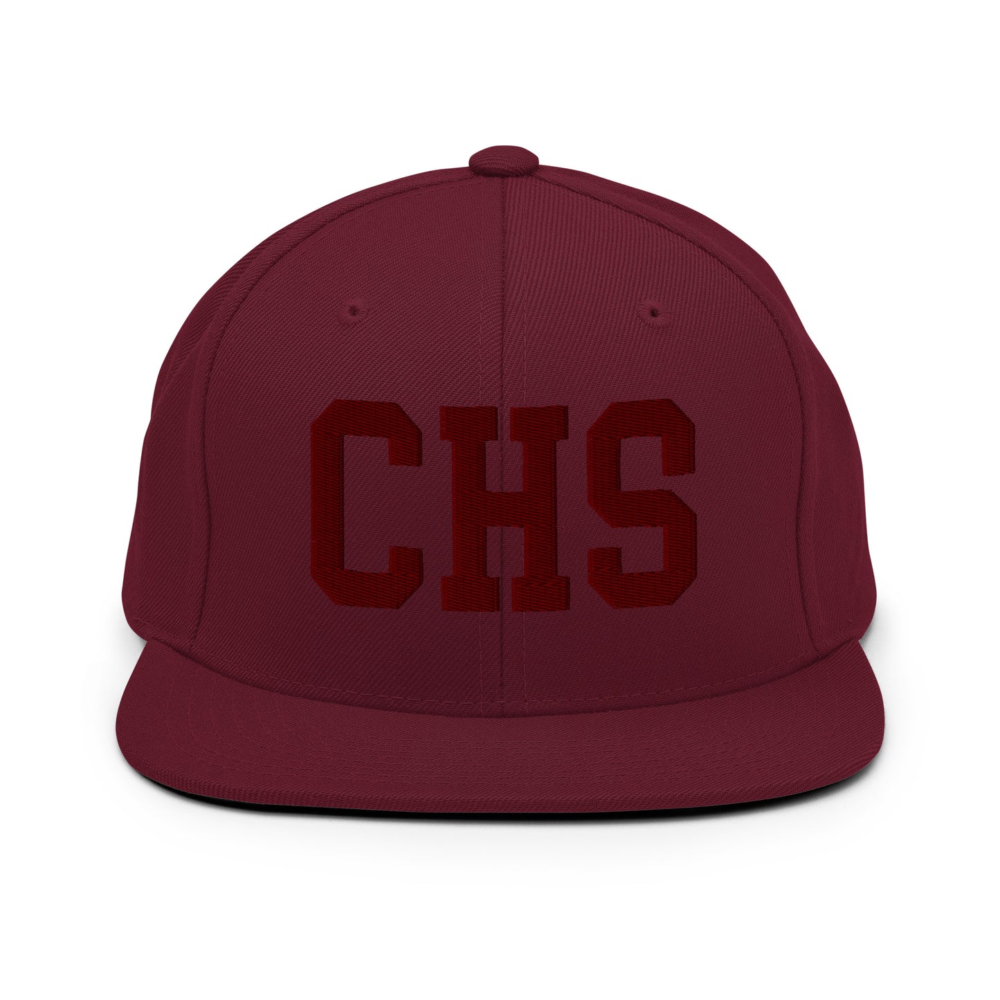 College-Style Snapback Hat • Maroon Embroidery • CHS Charleston • YHM Designs - Image 07