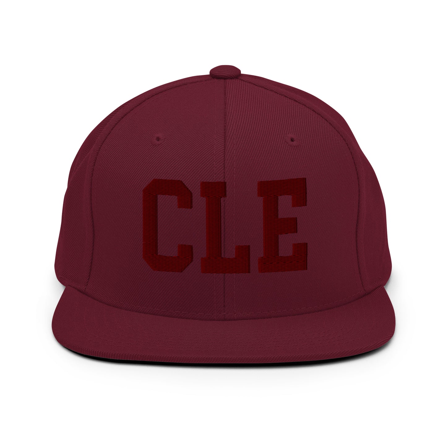 College-Style Snapback Hat • Maroon Embroidery • CLE Cleveland • YHM Designs - Image 07