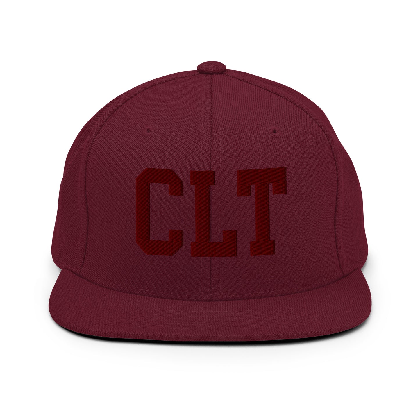 College-Style Snapback Hat • Maroon Embroidery • CLT Charlotte • YHM Designs - Image 07