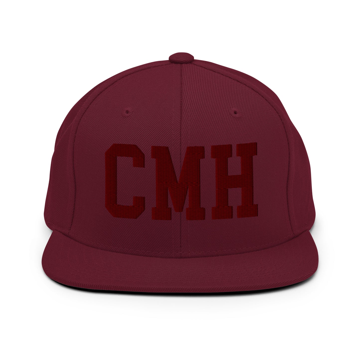 College-Style Snapback Hat • Maroon Embroidery • CMH Columbus • YHM Designs - Image 07